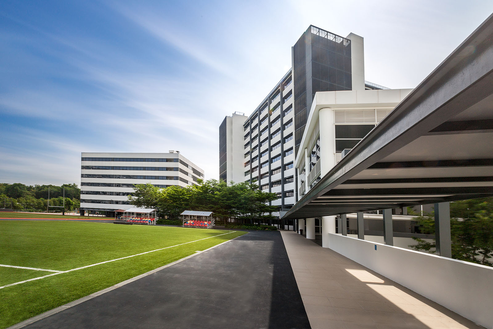 OFS campus viewed from the sport fields area