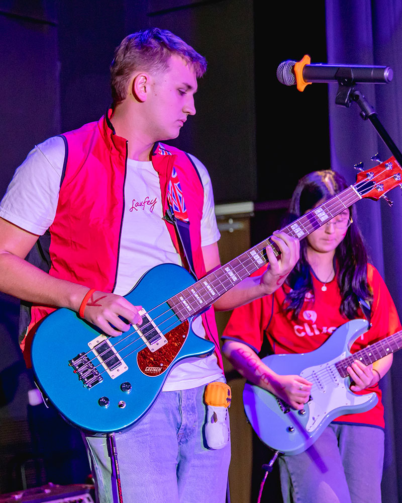 OFS High School students playing instruments during Battle of the Bands