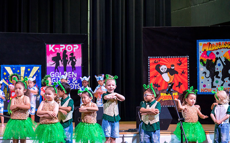 OFS Kindergarten students dancing during concert