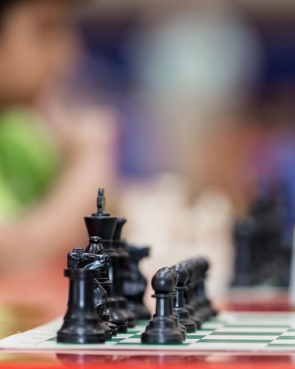 Chess set during OFS Elementary School chess tournament