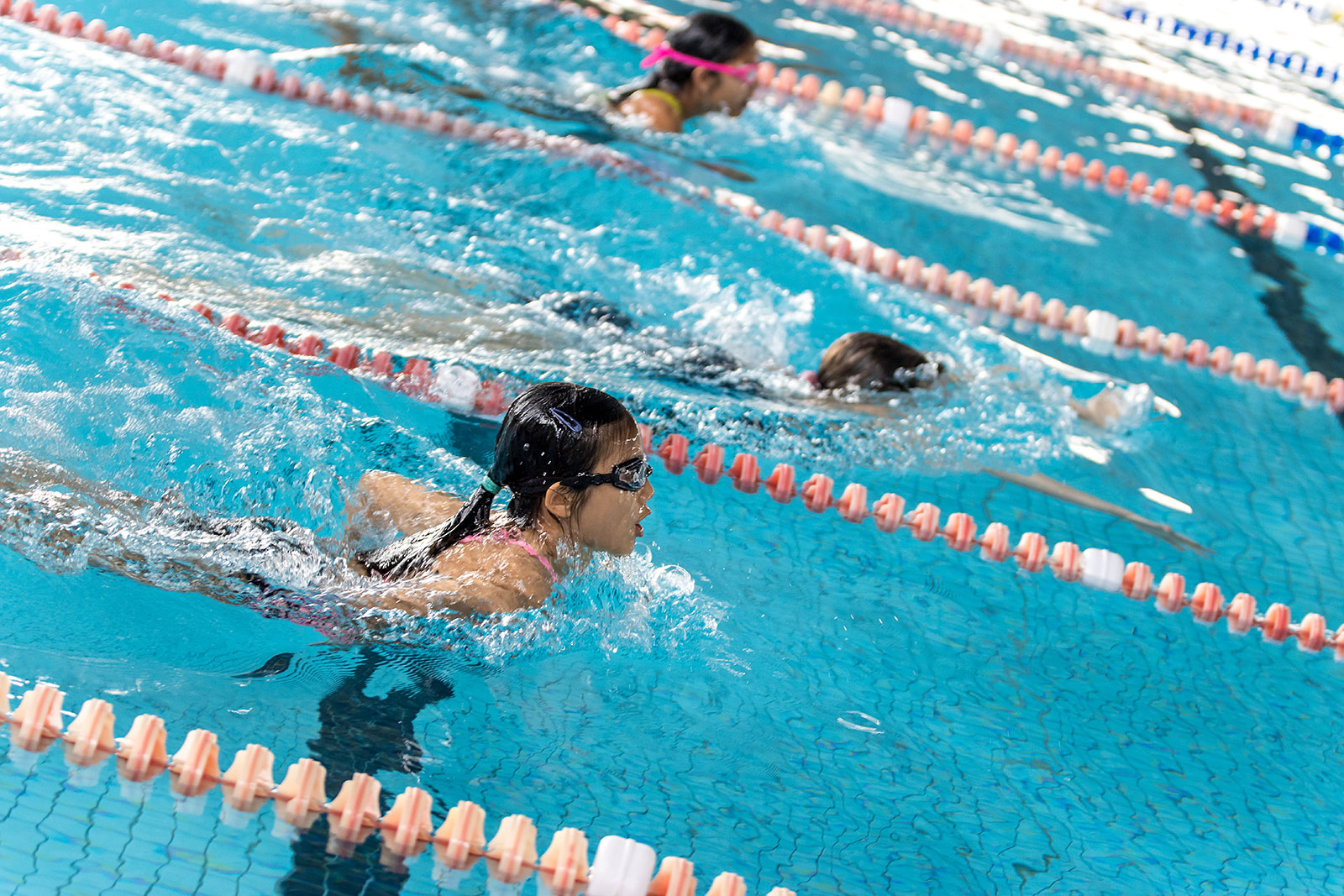 OFS Elementary School students swimming